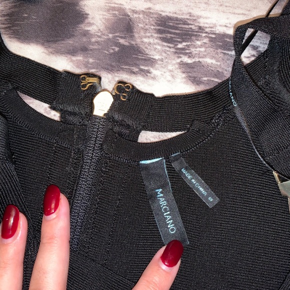 Marciano Black Bandage Dress Gold Buckle Straps - Picture 4 of 9